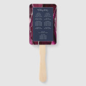 ブルガンディシルバーアゲートネイビーブルー結婚式 プログラム ハンドファン (裏面)