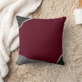 ブルガンディシルバーグレーミニマリスト抽象芸術 クッション (ブランケット)