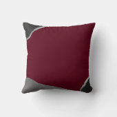 ブルガンディシルバーグレーミニマリスト抽象芸術 クッション (裏面)