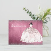 ブルガンディシルバーバラ金ゴールドピンクキンセアニェラ招待状 招待状 (スタンド正面)