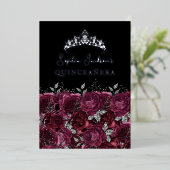 ブルガンディシルバーフローラバラキンセアニェラ 箔招待状 (立ち正面)