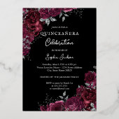 ブルガンディシルバーフローラバラキンセアニェラ 箔招待状 (裏面)