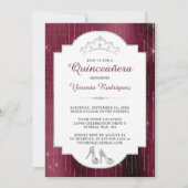 ブルガンディスパークルダイヤモンドティアラキンセアニラ 招待状 (正面)