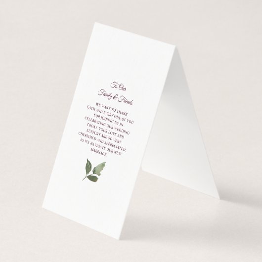 ブルガンディスプレンダーフローラ結婚式 プログラム (裏面)