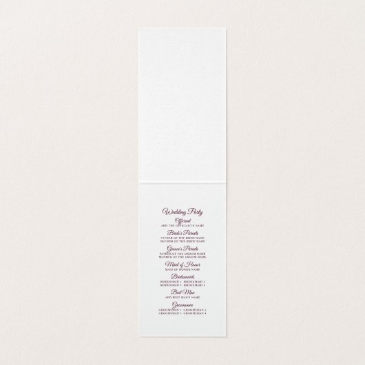 ブルガンディスプレンダーフローラ結婚式 プログラム (内部フラット)