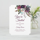 ブルガンディスプレンダーボホフローラブライダルシャワー 招待状 (スタンド正面)