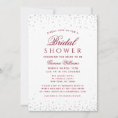 ブルガンディダイヤモダンズラグジュアリーブライダルシャワー 招待状 (正面)