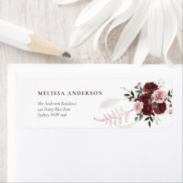 ブルガンディダスティバラブライダルシャワー差出人住所 ラベル