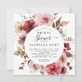 ブルガンディダスティバラ秋フローラブライダルシャワー 招待状 (正面)