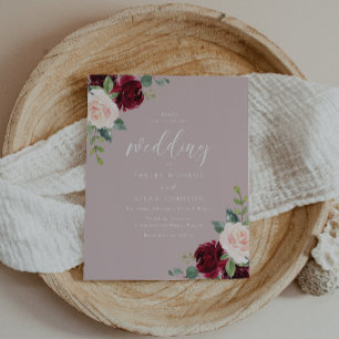 ブルガンディダスティーバラ予算結婚式招待状