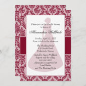 ブルガンディダマスクブライダルシャワー 招待状 (正面/裏面)