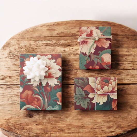 ブルガンディチノワセリーアンティークトイレデジュイフローラ ラッピングペーパーシート