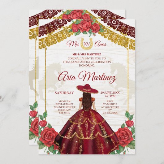 ブルガンディチャロバラミクリン招待状 招待状 (正面/裏面)