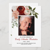 ブルガンディテラコッタフローラ葬儀悔やみや弔慰 サンキューカード (正面/裏面)