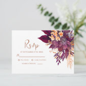 ブルガンディテラコッタラストエレガントフローラ結婚ズ 出欠カード (スタンド正面)