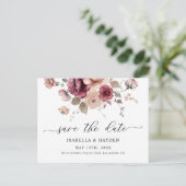 ブルガンディテラコッタ秋フローラ日付を保存 案内ポストカード (スタンド正面)