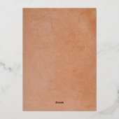 ブルガンディテラコッタ花模様パンパ秋の結婚式 箔招待状 (裏面)