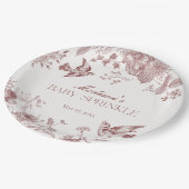 ブルガンディトイレジョイヴィンテージフローラベビー散布機 ペーパープレート (アングル)