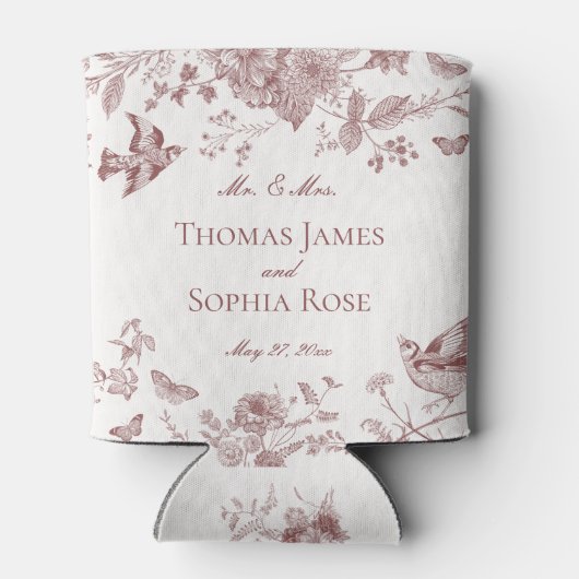 ブルガンディトイレジョイヴィンテージフローラ結婚式の引き出物 缶クーラー (裏面)