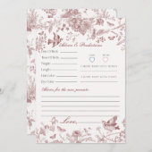 ブルガンディトイレデジュイフローラアドバイスベビーカード 招待状 (正面/裏面)