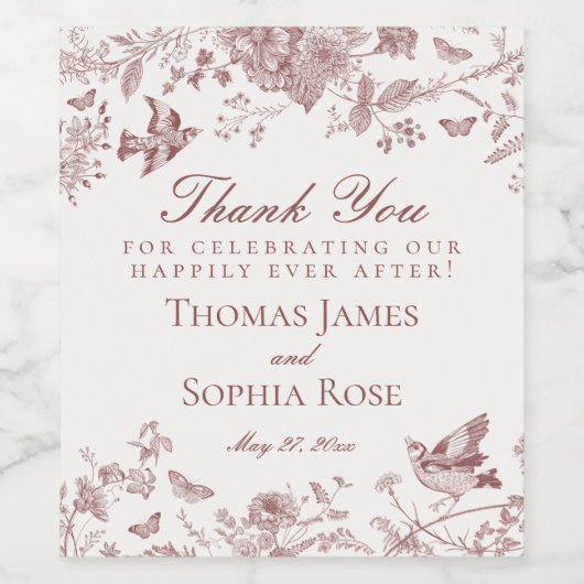 ブルガンディトイレデジュイフローラウェディングパーティーの好意 ワインラベル (シングルラベル)