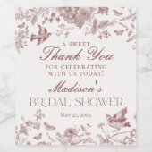 ブルガンディトイレデジュイフローラブライダルシャワーフリット ワインラベル (シングルラベル)