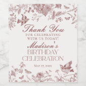 ブルガンディトイレデジュイフローラ誕生日パーティーのお願い ワインラベル (シングルラベル)