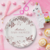 ブルガンディトイレデジュイヴィンテージフローラベビーシャワー ペーパープレート (パーティー)