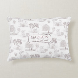 ブルガンディトイレデジュエネーム誕生デートベビー アクセントクッション