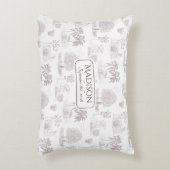 ブルガンディトイレデジュエネーム誕生デートベビー アクセントクッション (正面(垂直))