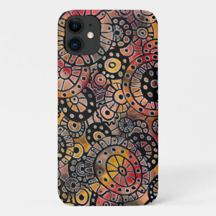 ブルガンディトランクオーバルコラルズオリジナルアート iPhone 11 ケース