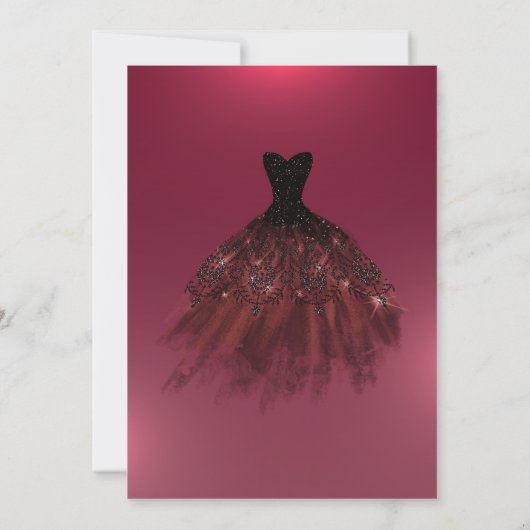 ブルガンディドレスバラブッテフィズキンセアニラ 招待状 (裏面)