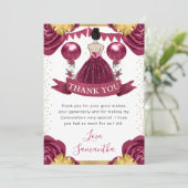 ブルガンディドレスブルネットヘアプリンセスキンセアニェラ サンキューカード (スタンド正面)