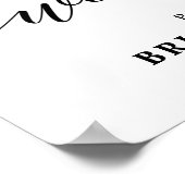 ブルガンディネイビーフローラボホブライダルシャワーウェルカム ポスター (角)