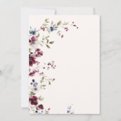 ブルガンディネイビーブルーフローラブライダルシャワー 招待状 (裏面)