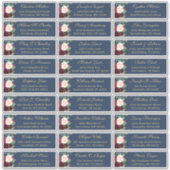 ブルガンディネイビーブルー結婚フローラズゲストアドレス シール (正面)