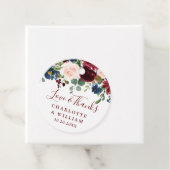 ブルガンディネイビーブルー赤面フローラウォーターカラー結婚ズ フェイバータグ (インサイチュ)