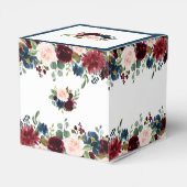 ブルガンディネイビーブルー赤面フローラウォーターカラー結婚ズ フェイバーボックス (裏面サイド)