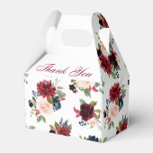 ブルガンディネイビーブルー赤面フローラブライダルシャワーファボ フェイバーボックス (裏面サイド)