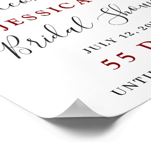 ブルガンディネイビーブルー赤面フローラブライダルシャワーポスト ポスター (角)