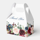 ブルガンディネイビーブルー赤面フローラブライダルシューウェ フェイバーボックス (裏面サイド)