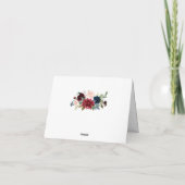 ブルガンディネイビーブルー赤面フローラボホ サンキューカード (裏面)