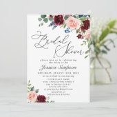 ブルガンディネイビーユーカリバラブライダルシャワー 招待状 (スタンド正面)