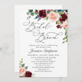 ブルガンディネイビーユーカリバラブライダルブランチ 招待状 (正面/裏面)