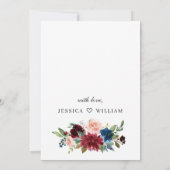 ブルガンディネイビーユーカリバラブライダルルンチョン 招待状 (裏面)