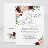 ブルガンディネイビーユーカリバラブライダルルンチョン 招待状 (正面/裏面)