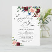 ブルガンディネイビーユーカリバラ婚約パーティ 招待状 (スタンド正面)