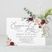 ブルガンディネイビーユーカリバラ婚約パーティ 招待状 (スタンド正面)