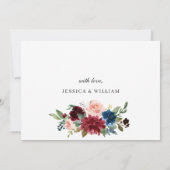 ブルガンディネイビーユーカリバラ婚約パーティ 招待状 (裏面)