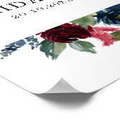 ブルガンディネイビー赤面ブライダルシャワーウェルカム ポスター (角)